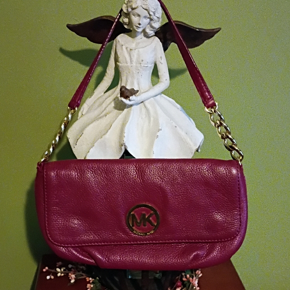 Michael Kors Handbags - Michael Kors Berry Red Leather Shoulder Bag